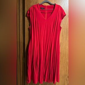 Lafayette 148 New York Red Pleated Midi Dress